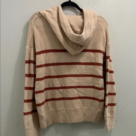POL Beige and Red Striped Cowl Neck Sweater - Picture 2 of 7